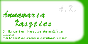 annamaria kasztics business card